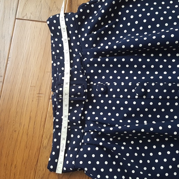 ModCloth Navy White Polka Dot Skirt With Faux Buttons/Belt and Pockets Size M - Picture 11 of 16